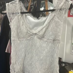 Ardene White Lace Trim Top